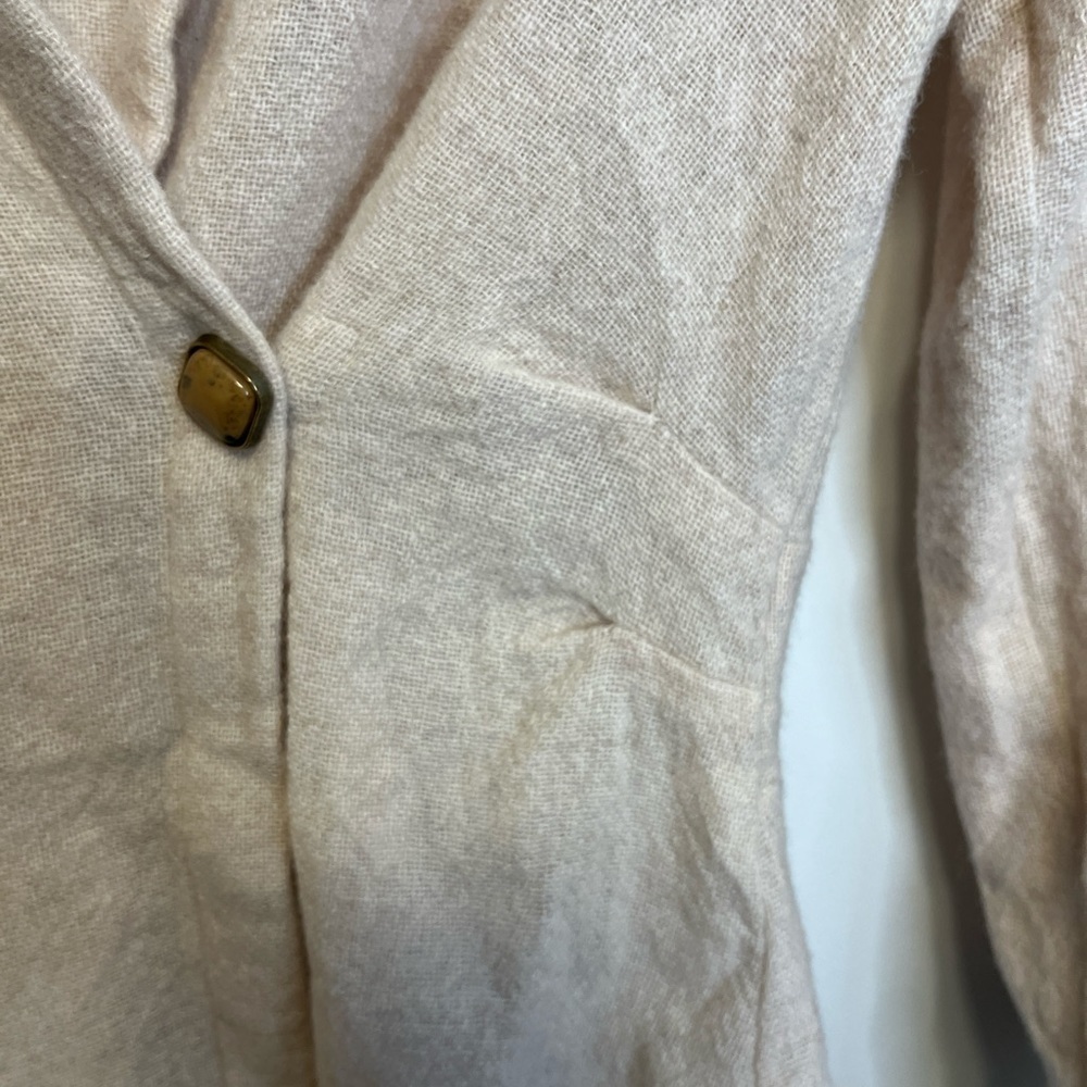 Zara Wool Double Breasted Tie Waist Shirt Asymmetrical Hem Sz M - Picture 7 of 11